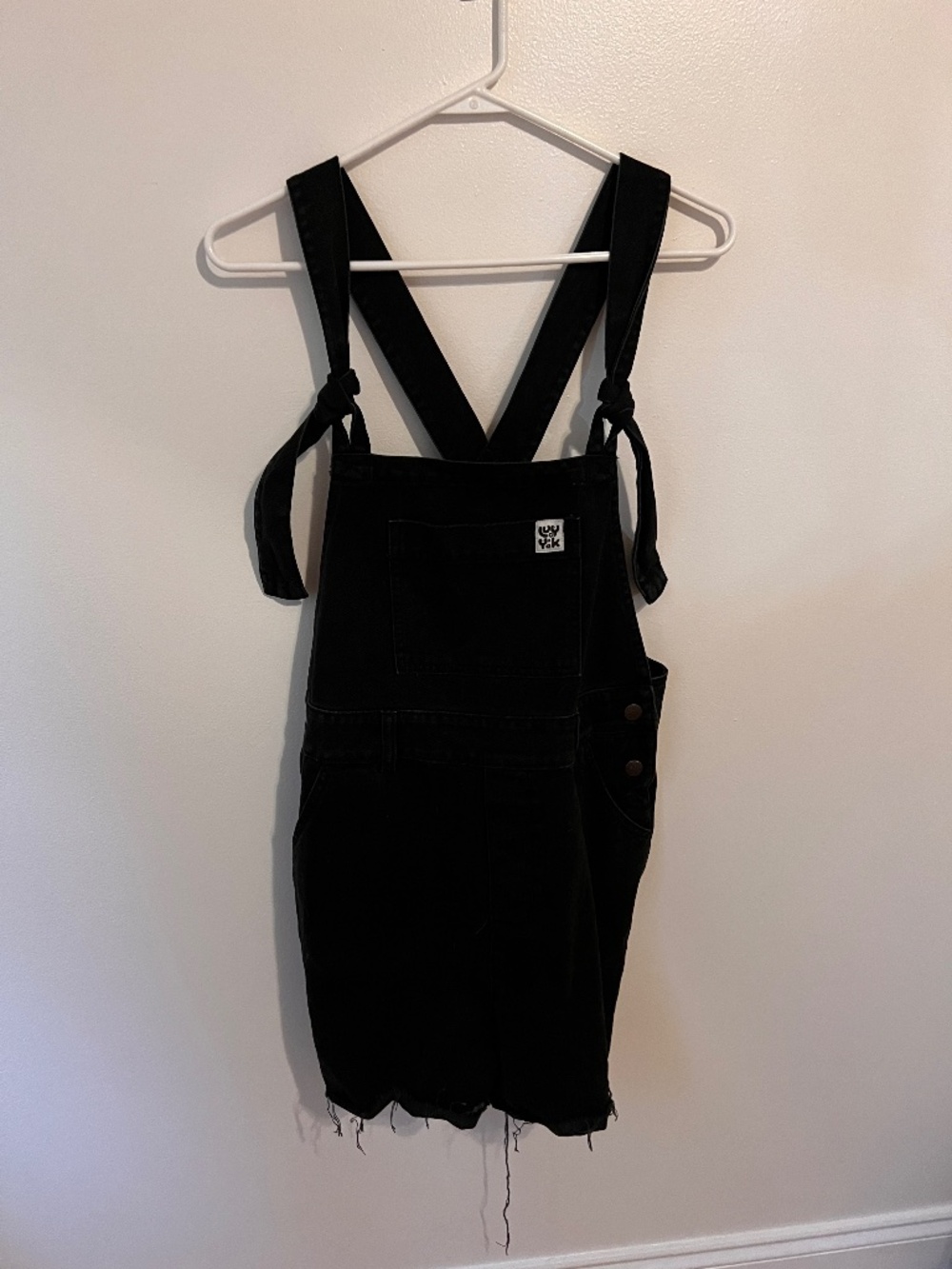 Lucy & Yak Cutoff Overalls | Black Denim Dungarees | Size 4R